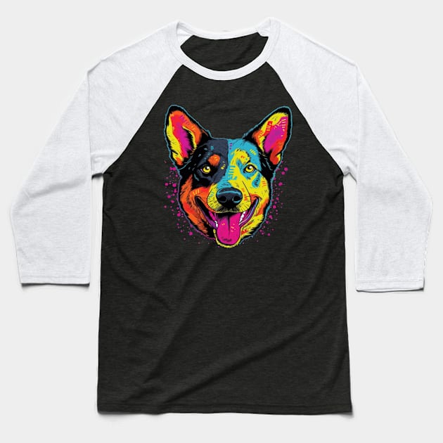 Australian Cattle Dog Smiling Baseball T-Shirt by JH Mart